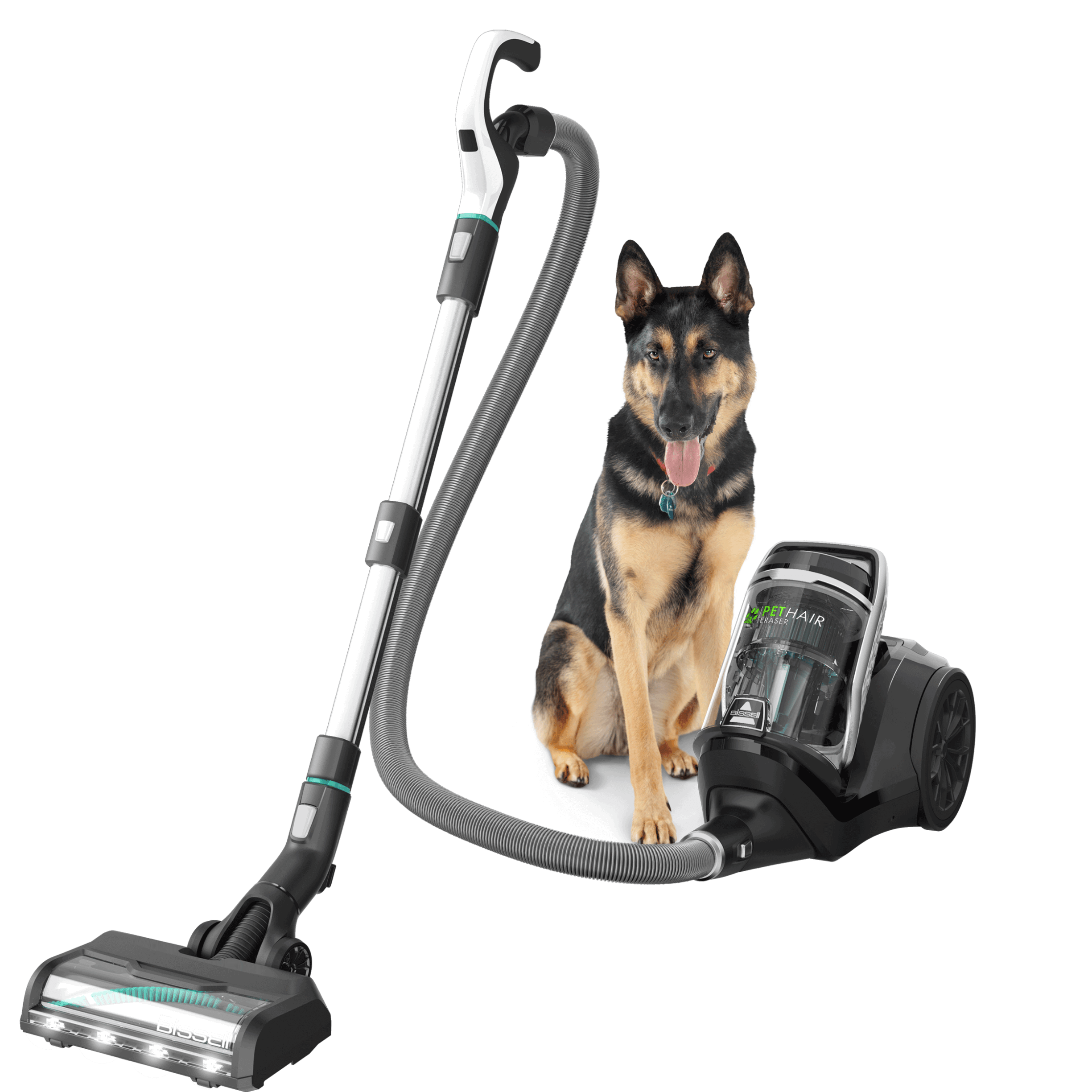 Pet Hair Eraser Premium Canister Bagless Vacuum | Black/Pearl White/Electric Blue Accents | 2230